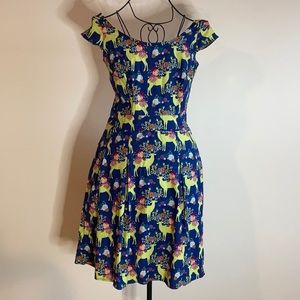 Retrolicious ModCloth Deer Dress Small